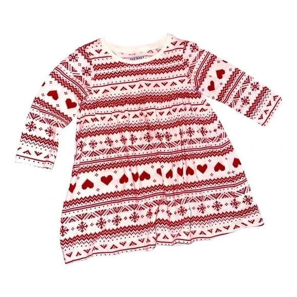 NWOT OLD NAVY BAY GIRLS SIZE 3-6 MONTHS RED VALENTINE'S DAY DRESS - Picture 1 of 5